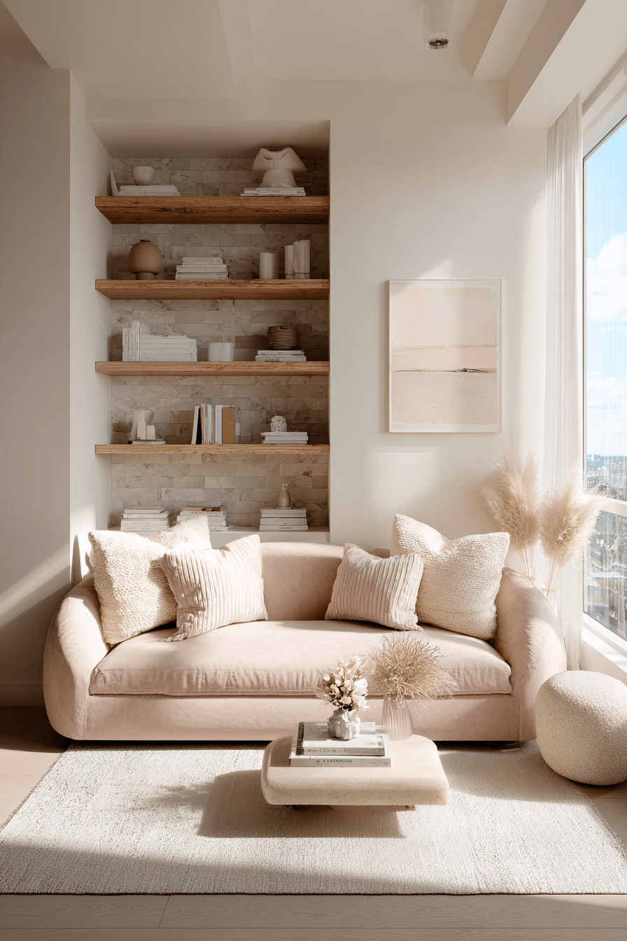 2 blush modern living space