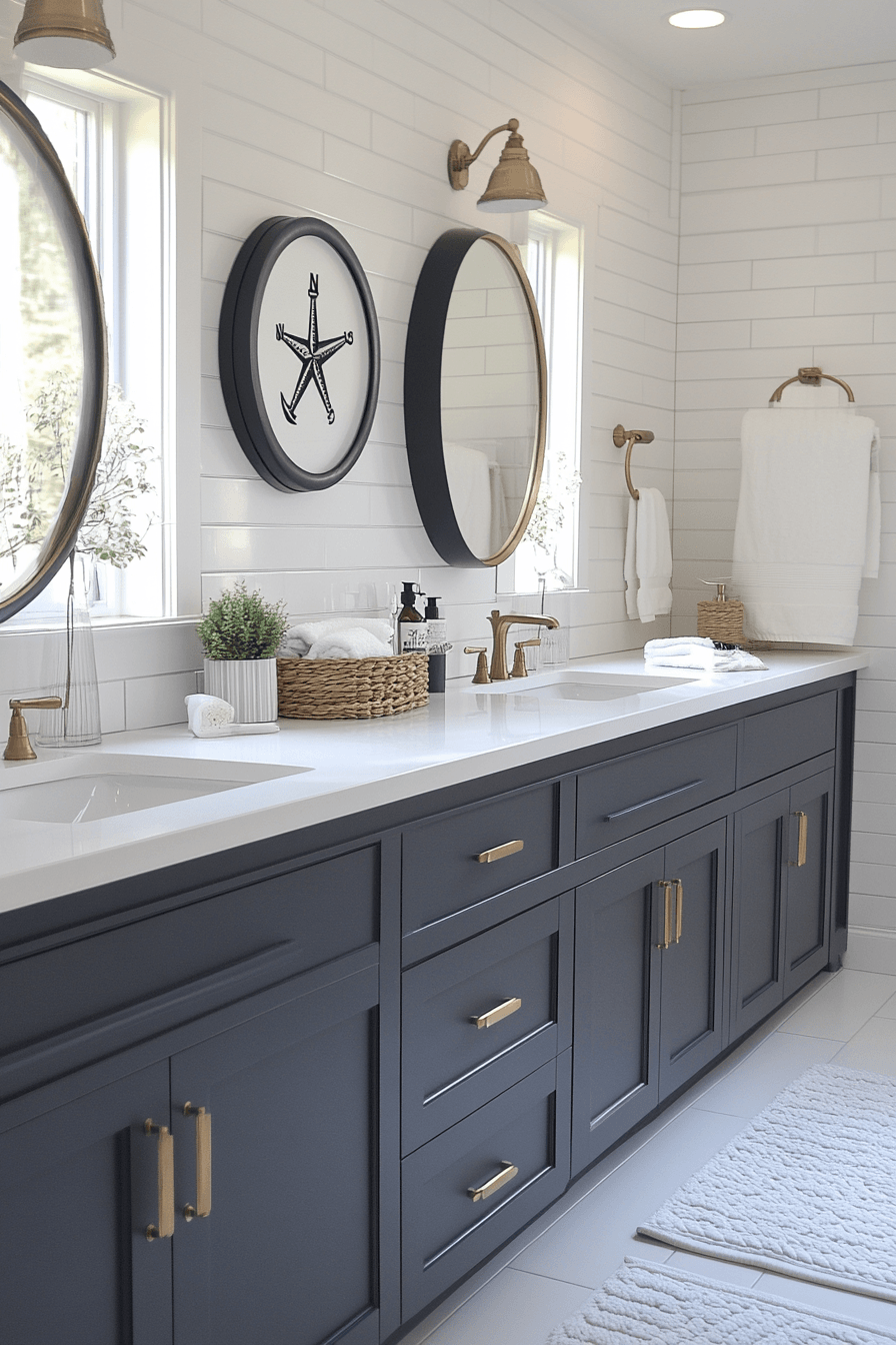 2 dramatic nautical style bathroom