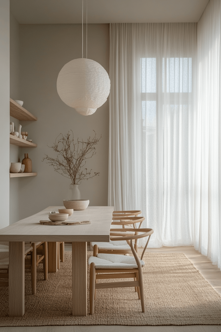 2 serene minimal dining space