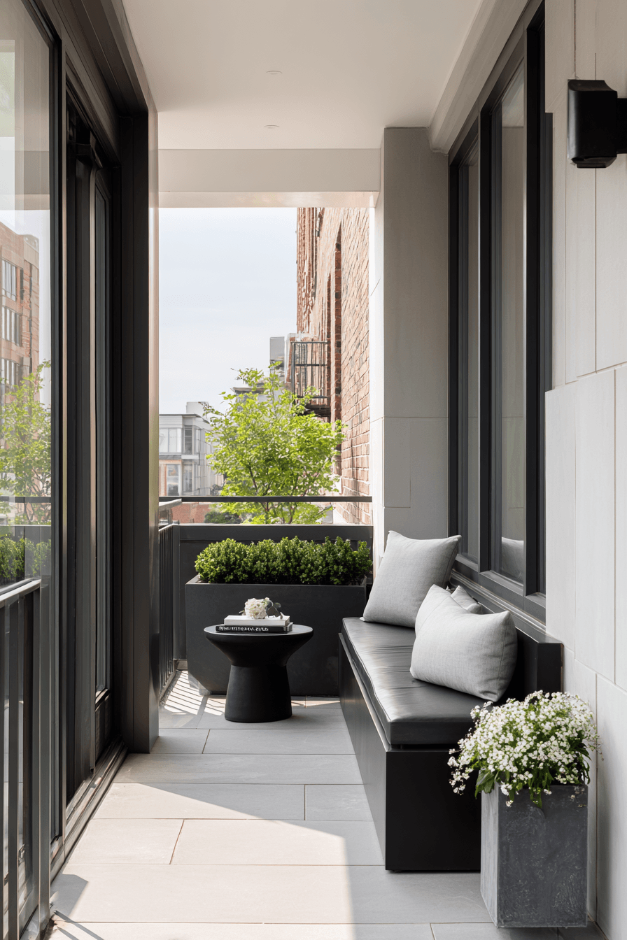 2 sleek minimal balcony style