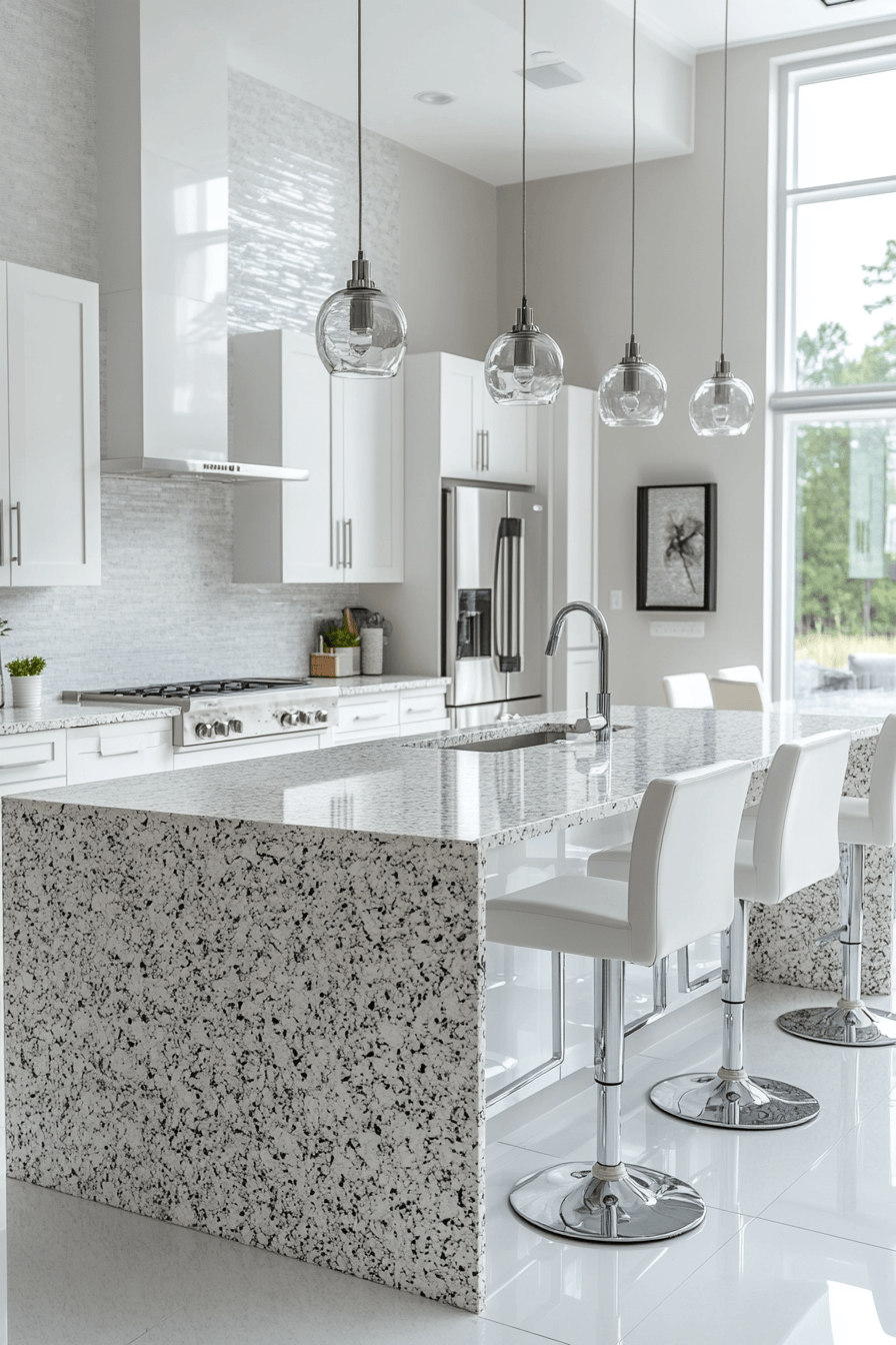 2 snow white light granite