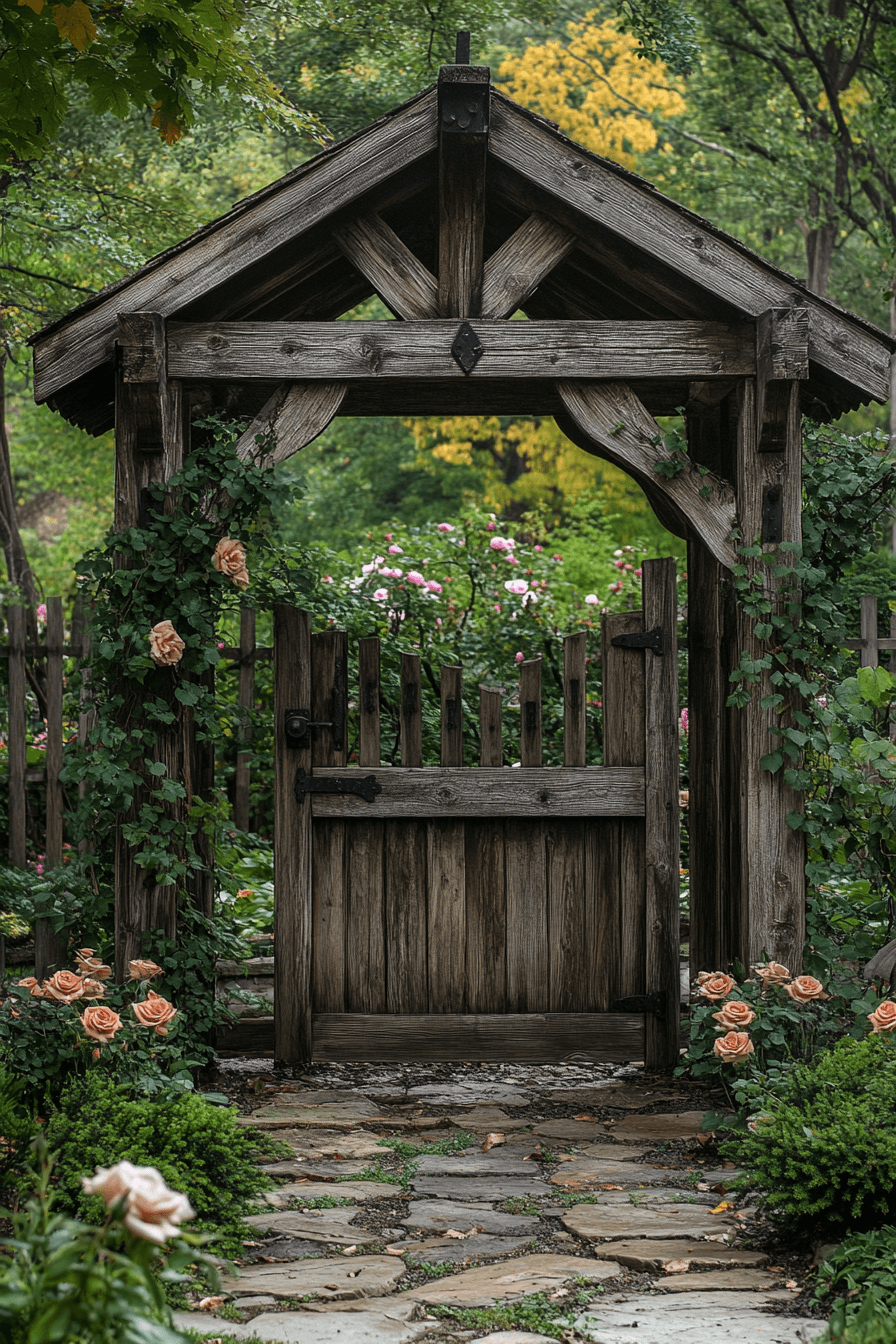 2 warm rustic garden arbors