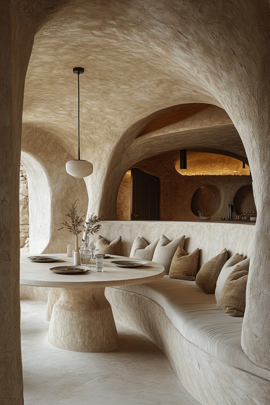 20 curved warm dining nook