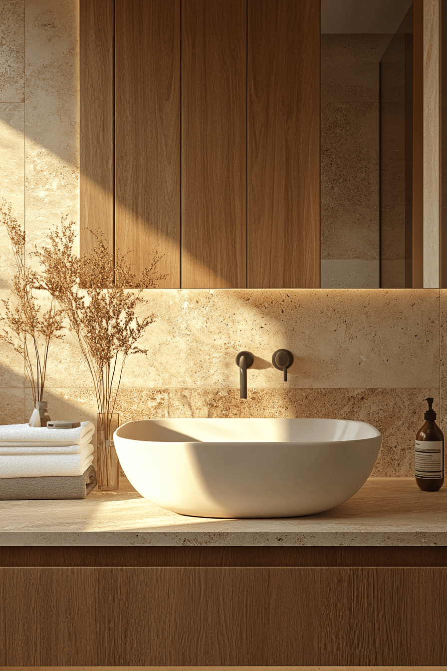 21 natural wood bath warmth