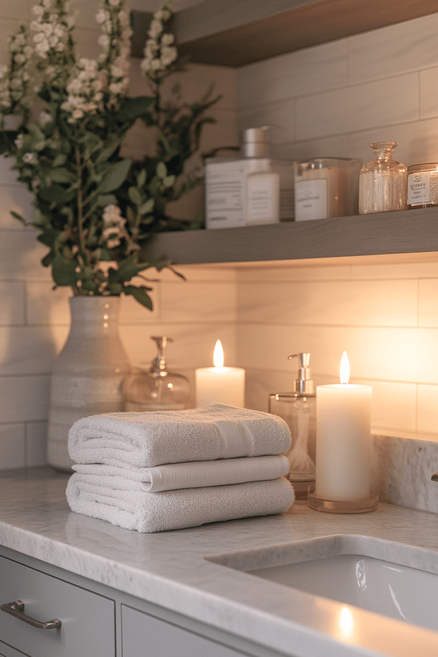 22 floating shelf bath layout