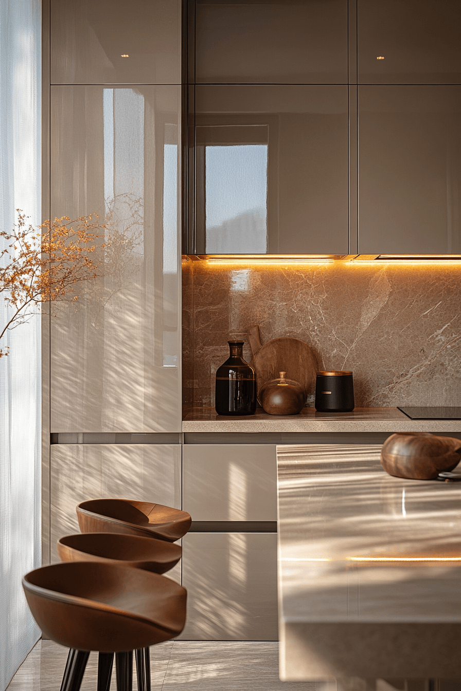 23 calm polished kitchen retreat