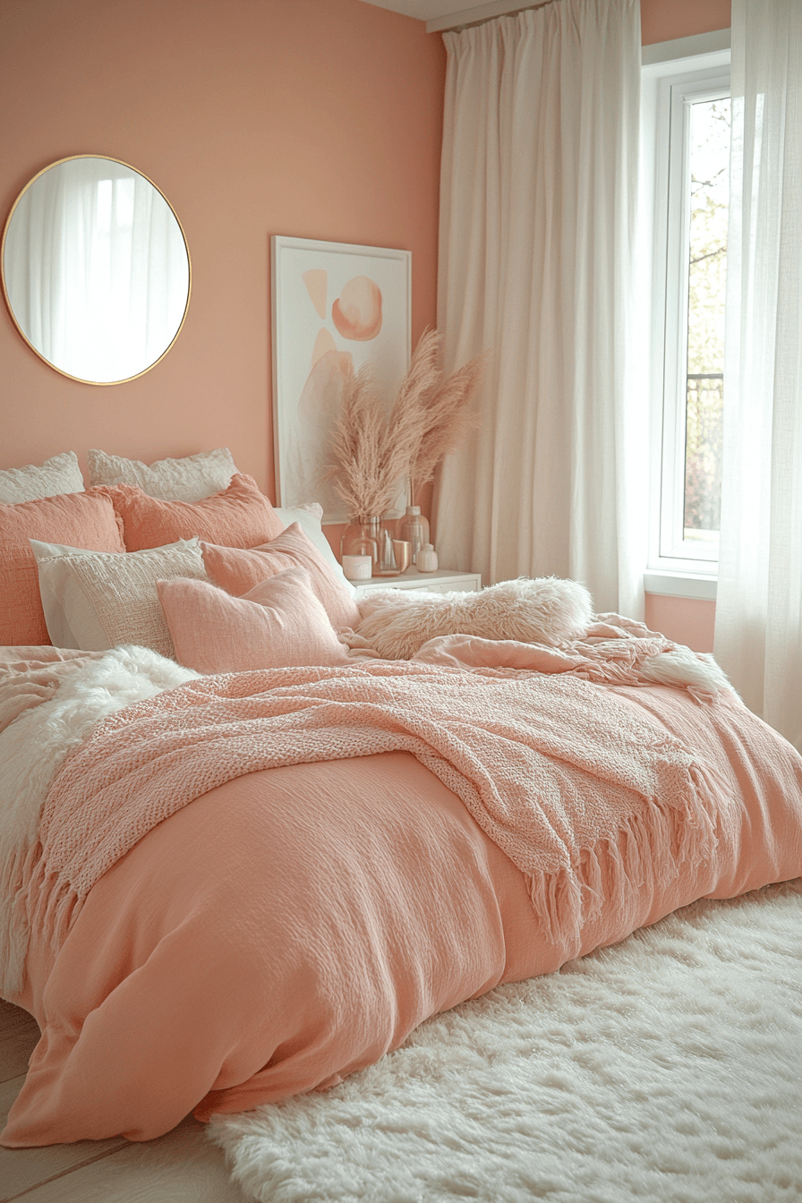 23 warm peach radiant bedroom