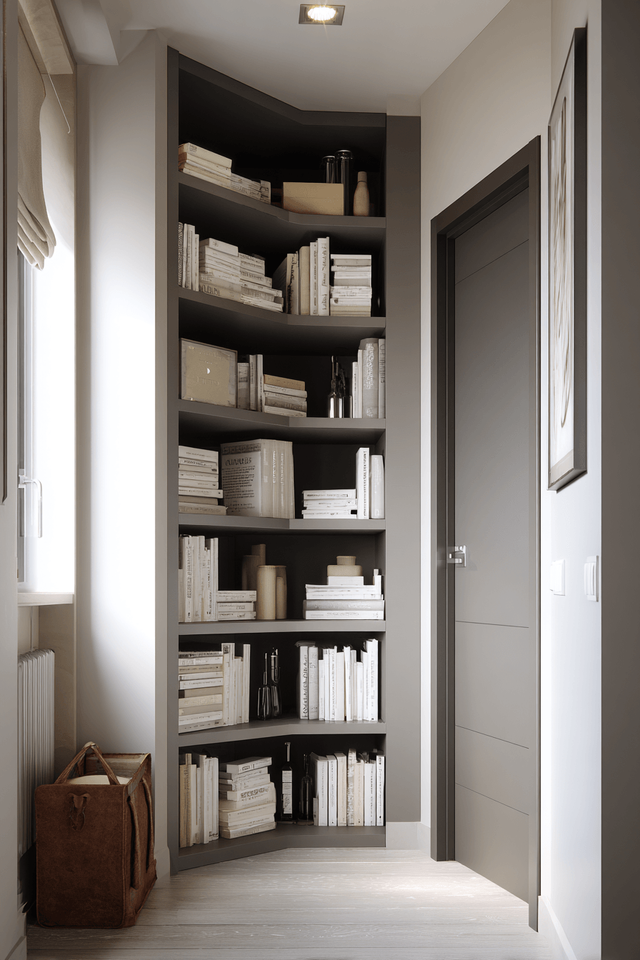 24 compact corner shelf design