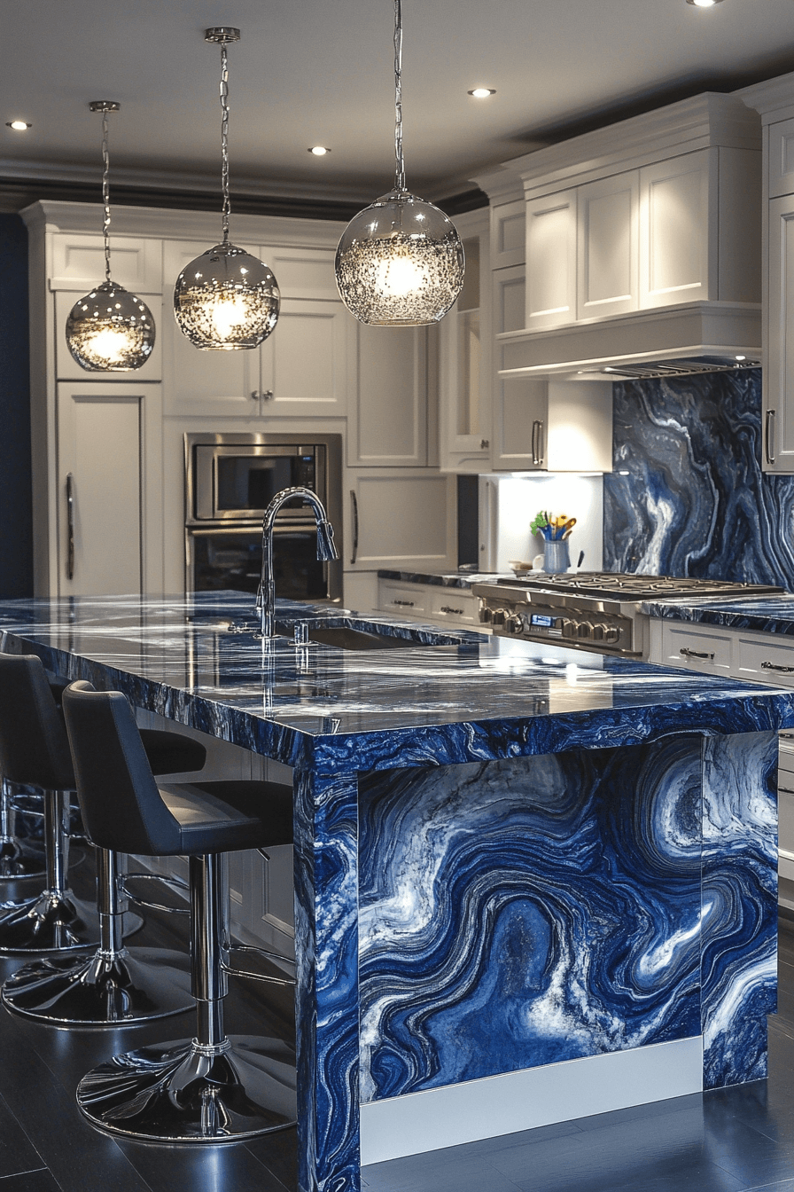 24 navy layered luxe granite