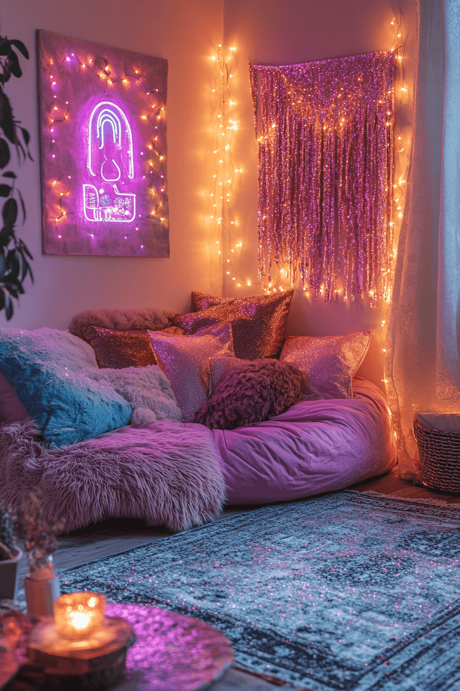 24 subtle sparkle cozy room