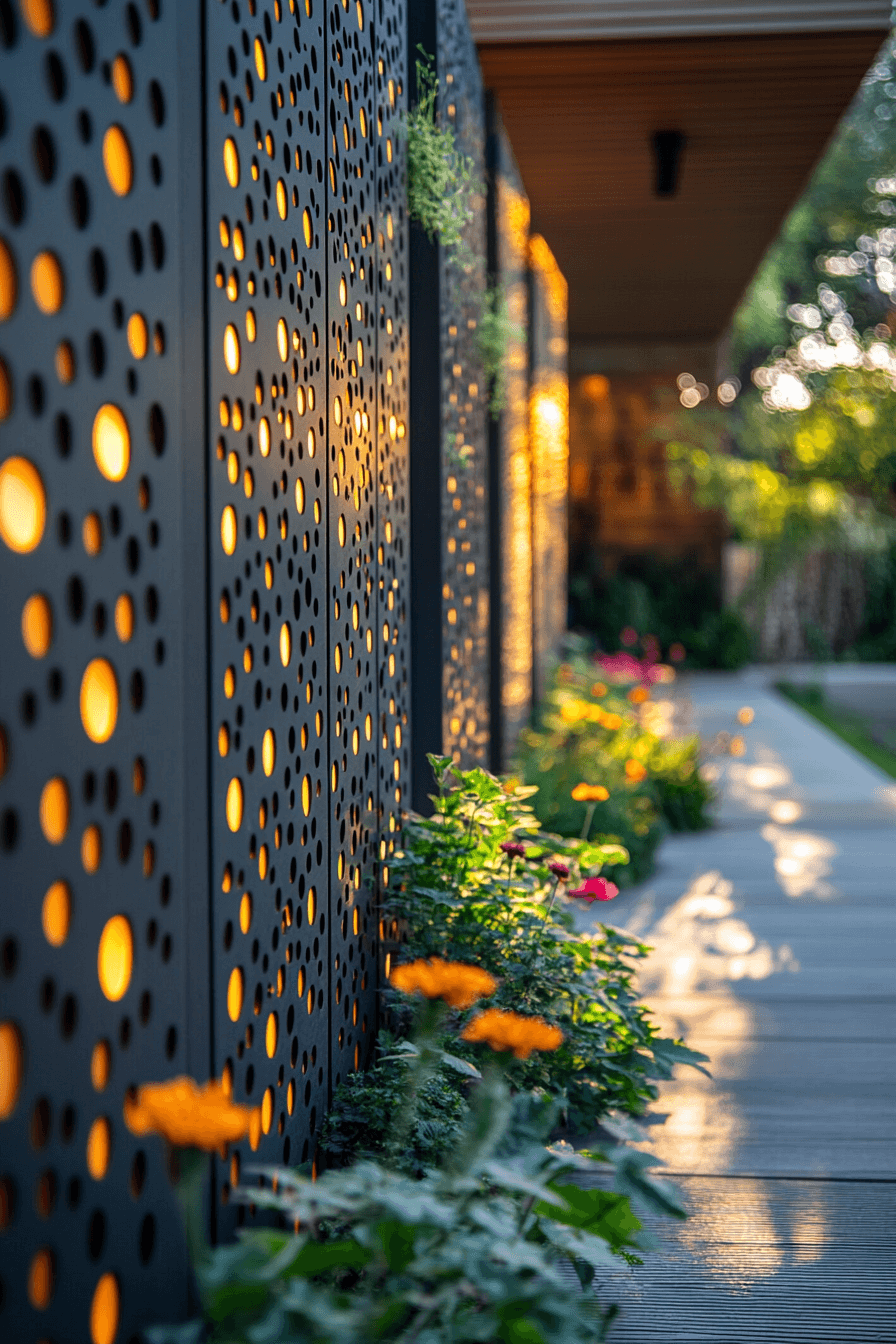 26 perforated metal fence design