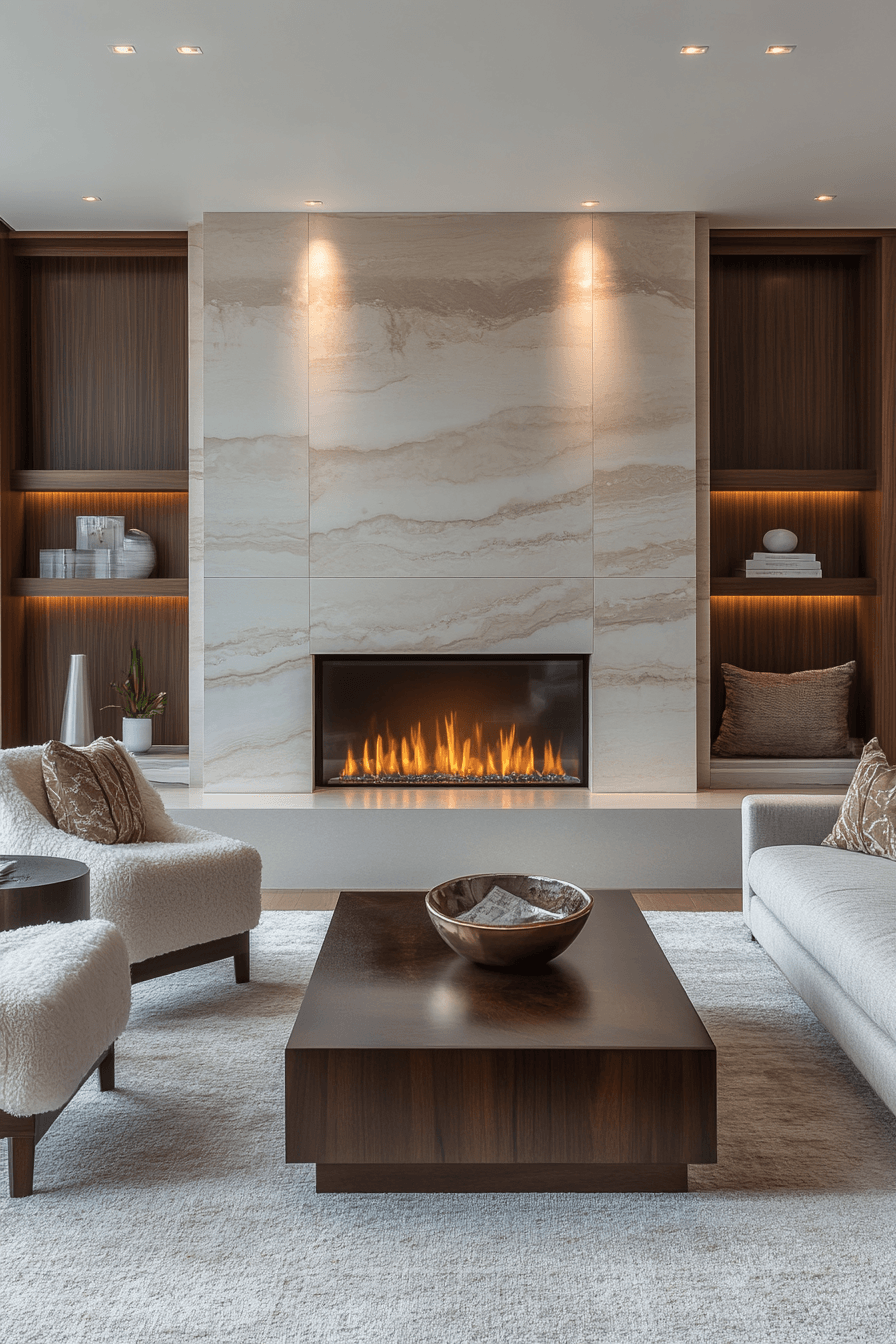 27 fireplace centered lounge design