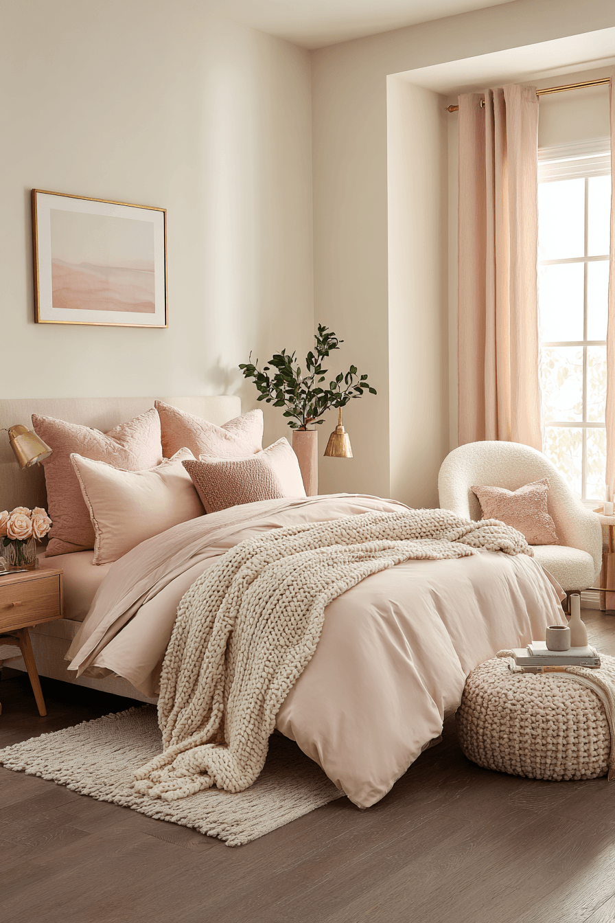 27 neutral blush classic bedroom