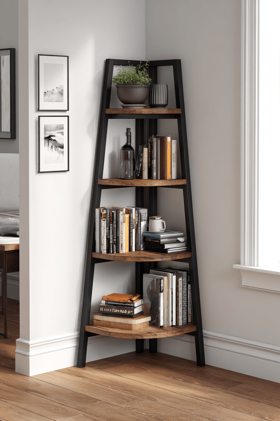 3 angled corner shelf ideas