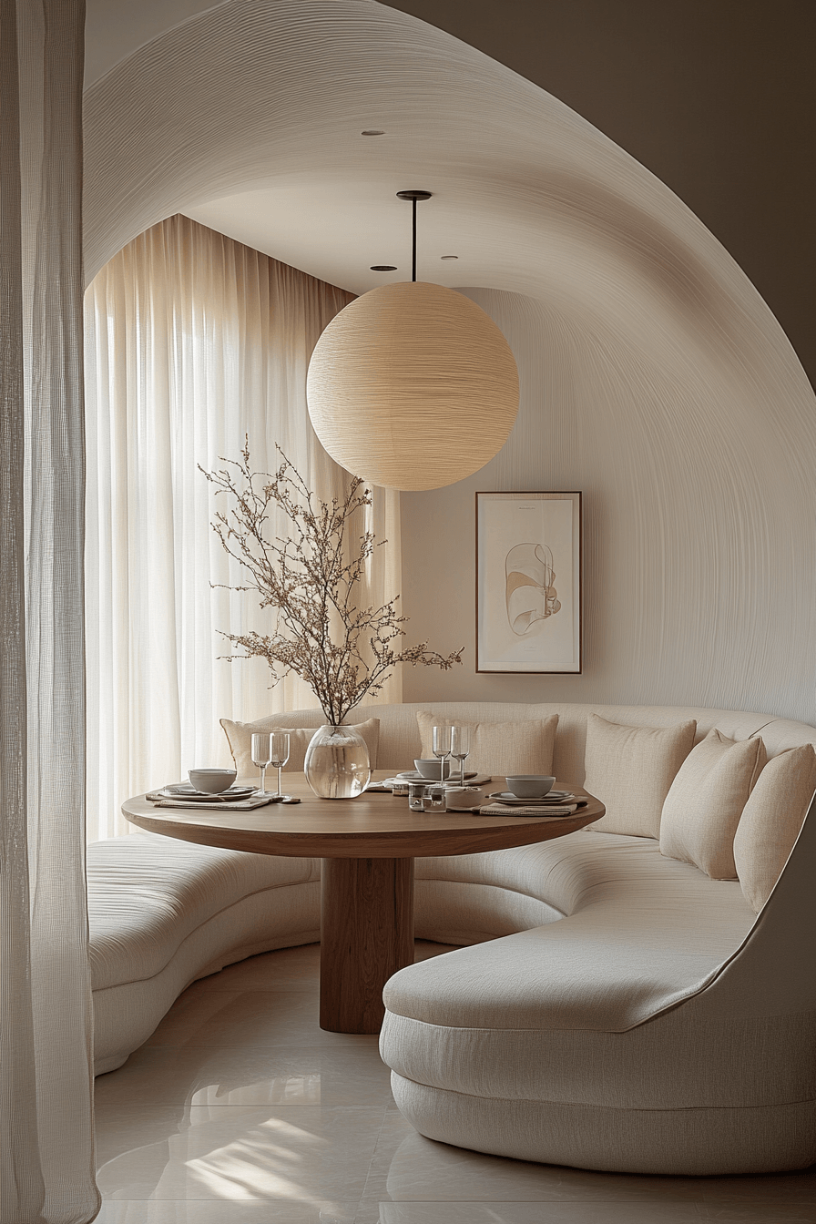 3 cream cocoon dining style