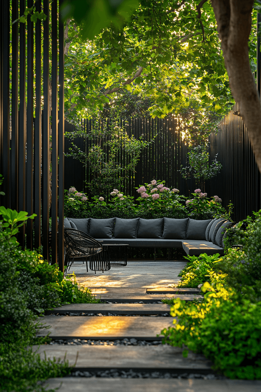 3 dark steel fence contrast