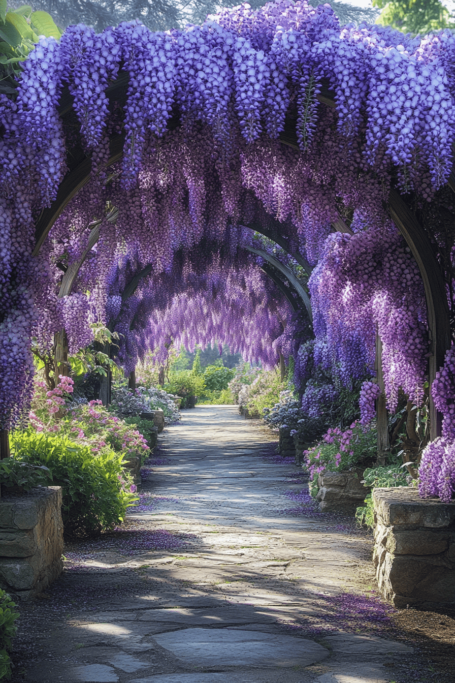 3 flowing wisteria garden arches