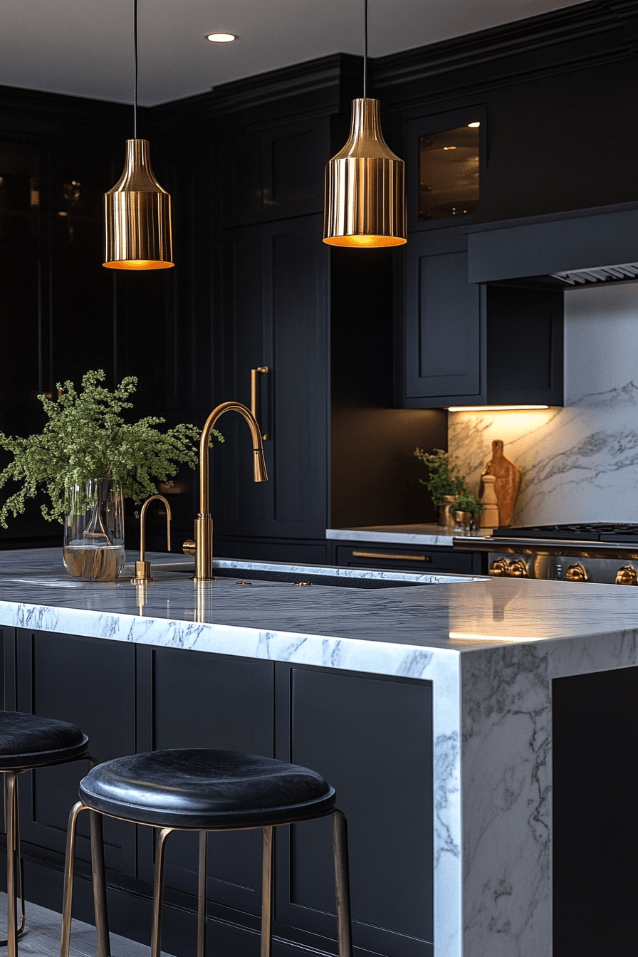 4 bold dark contrast kitchen