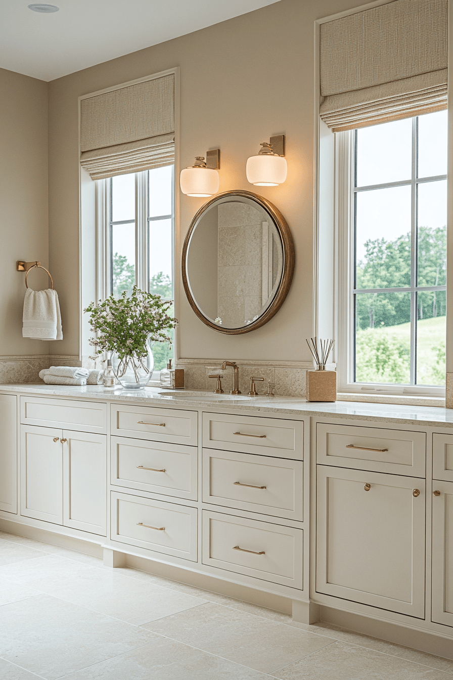6 gentle glow neutral washroom
