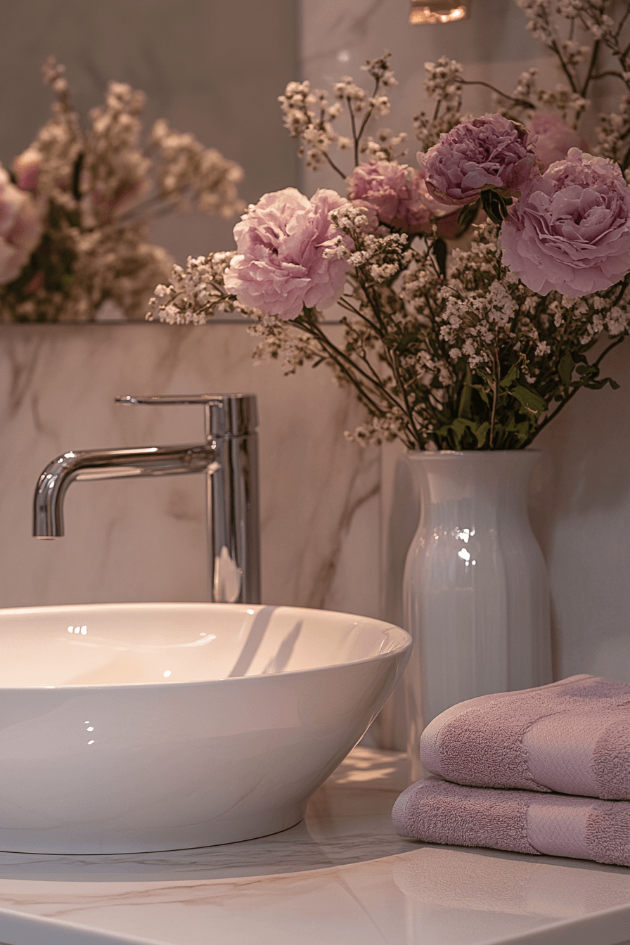 6 marble vein bath elegance