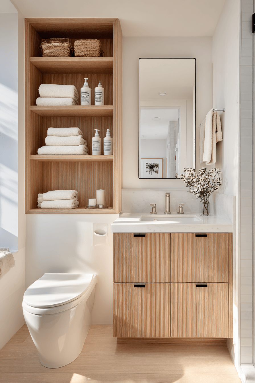 6 oak white bath design