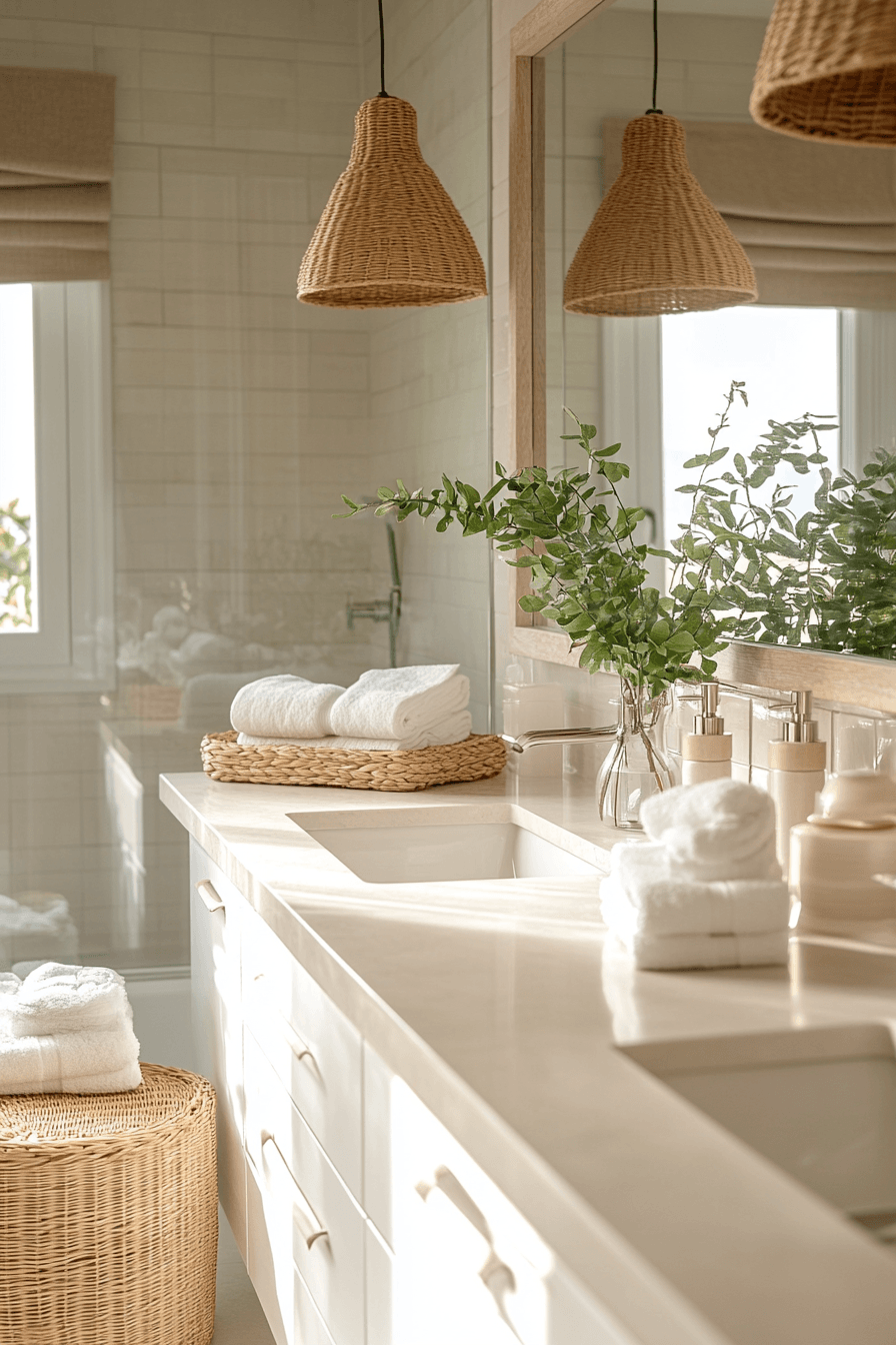 6 textural cane layered bath