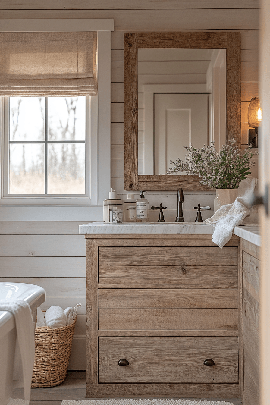7 bright white farm bathroom