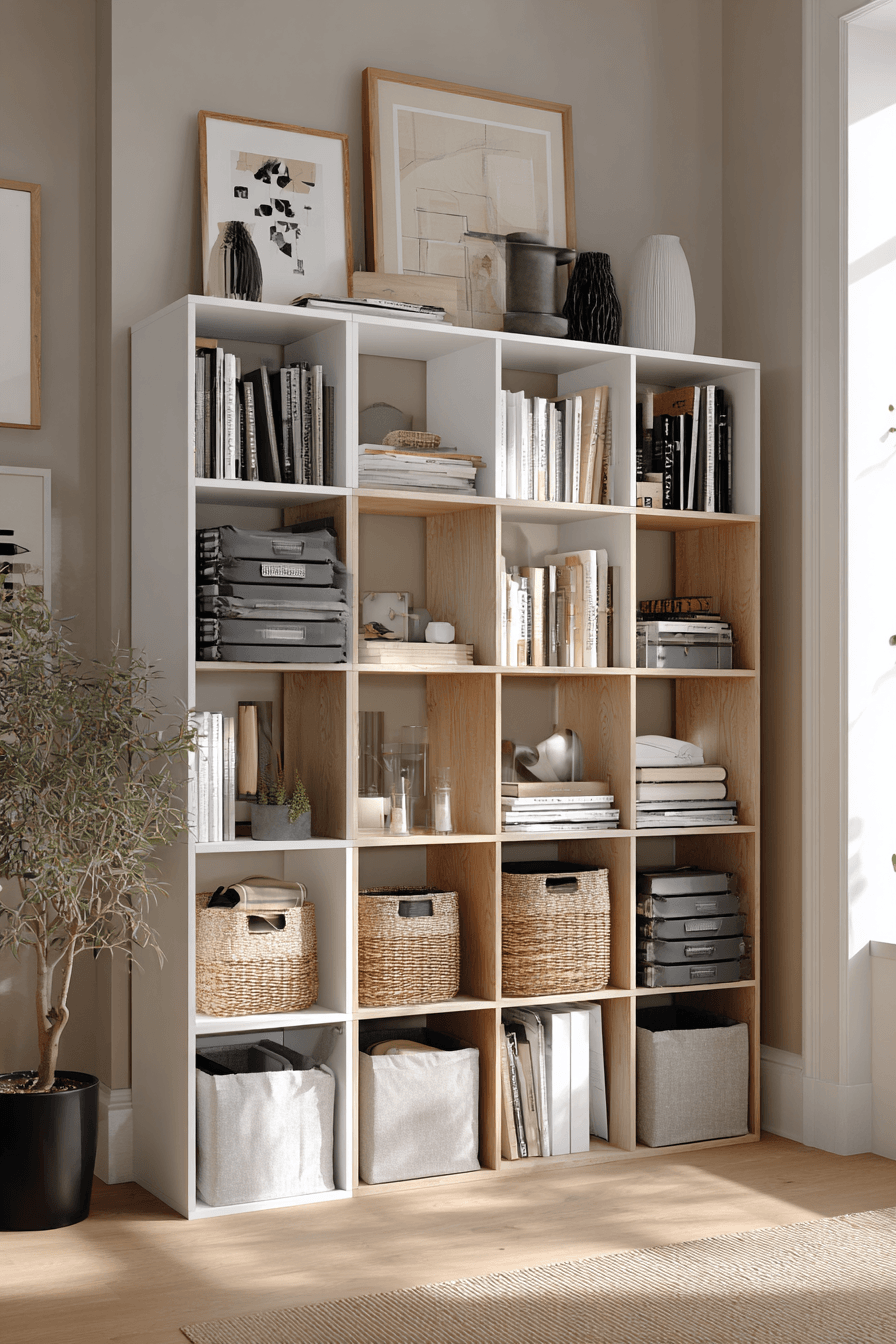 8 box shelf storage layout