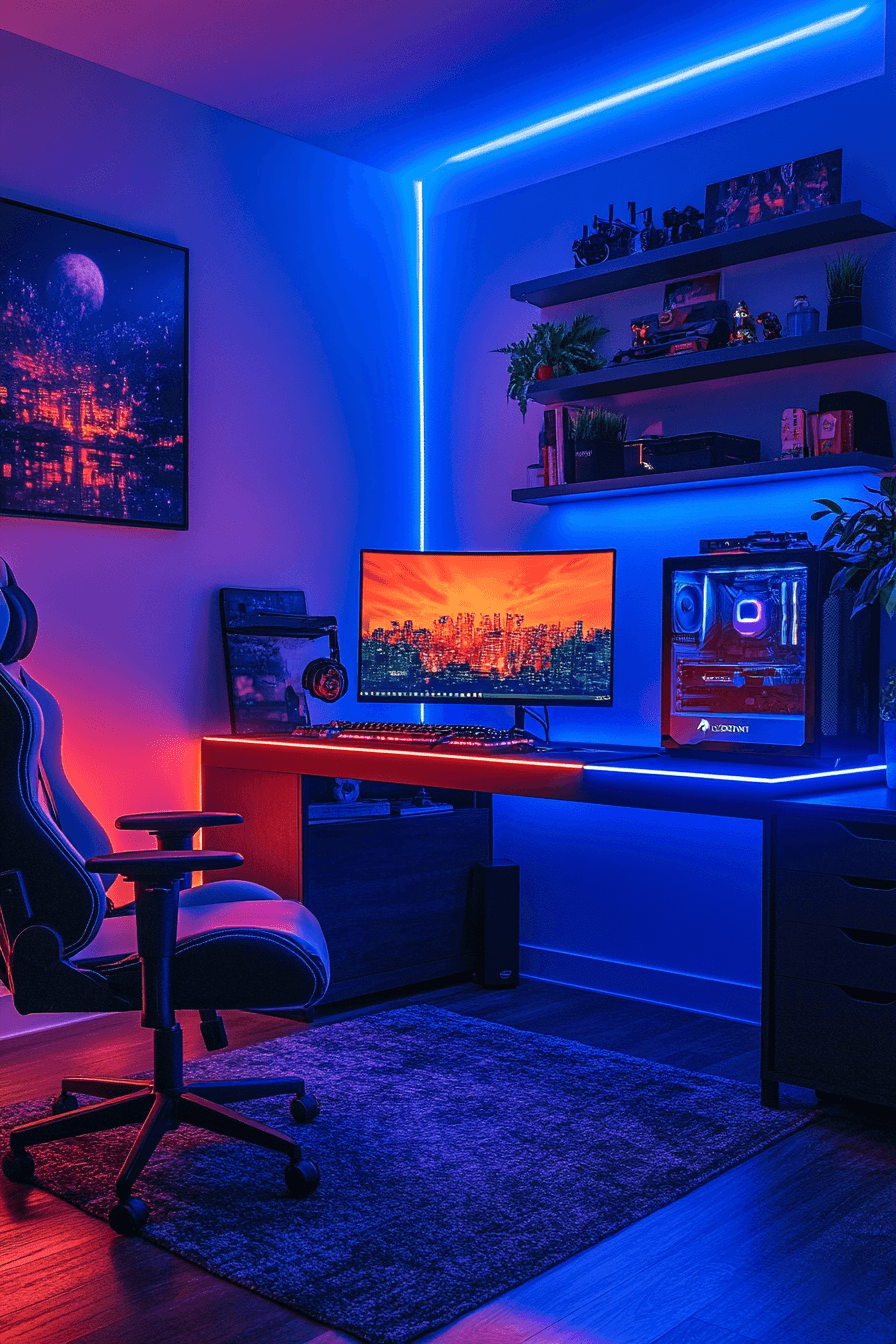 8 vibrant gaming basement room