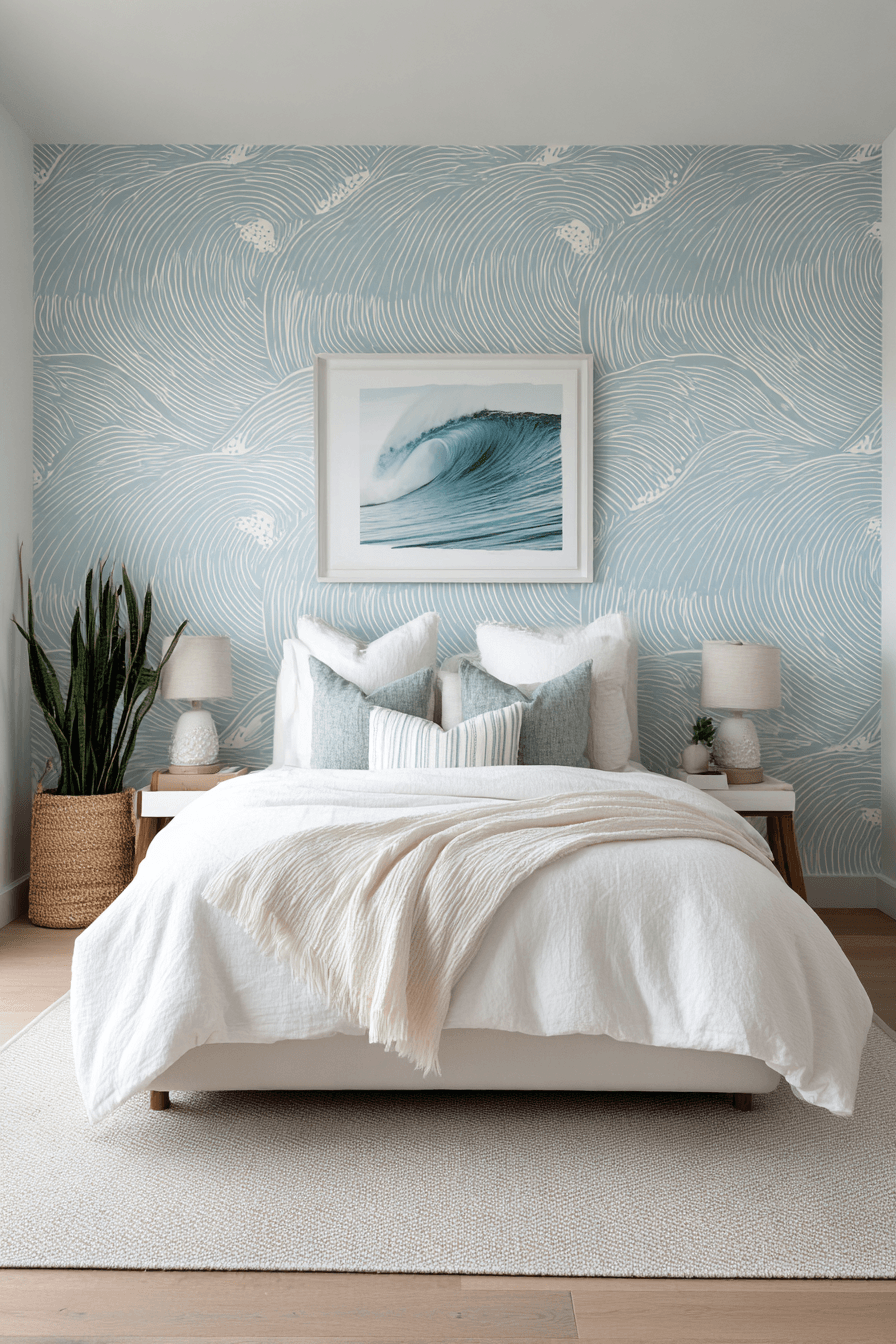 9 ocean wave feature bedroom