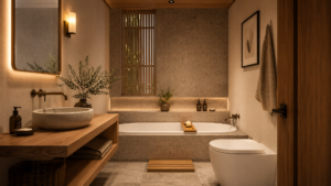 small japandi bathroom